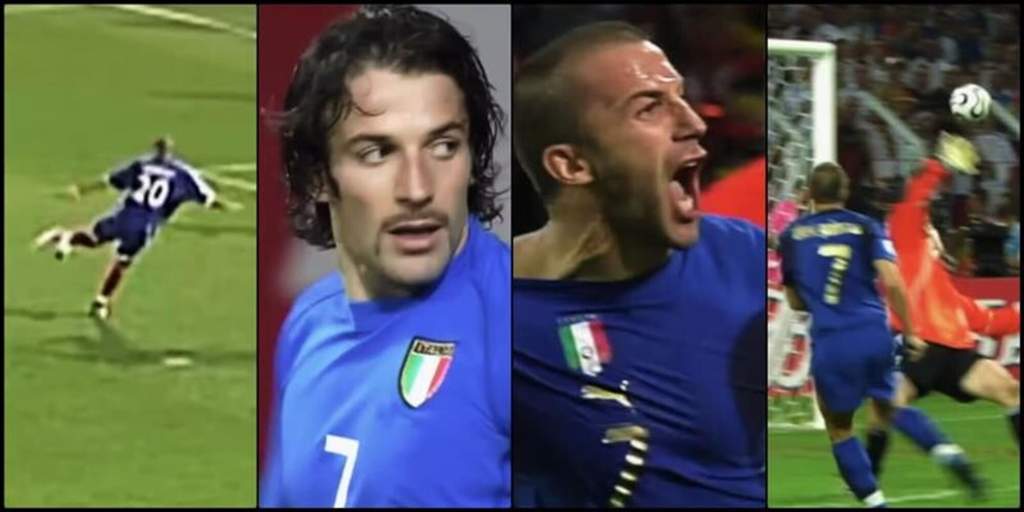 Alessandro Del Piero celebrating his iconic goal during the 2006 World Cup semifinal match