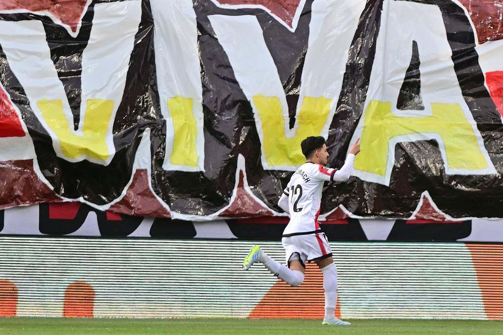 Rayo Vallecano winger Ilias Akhomach during a training session ahead of the European final