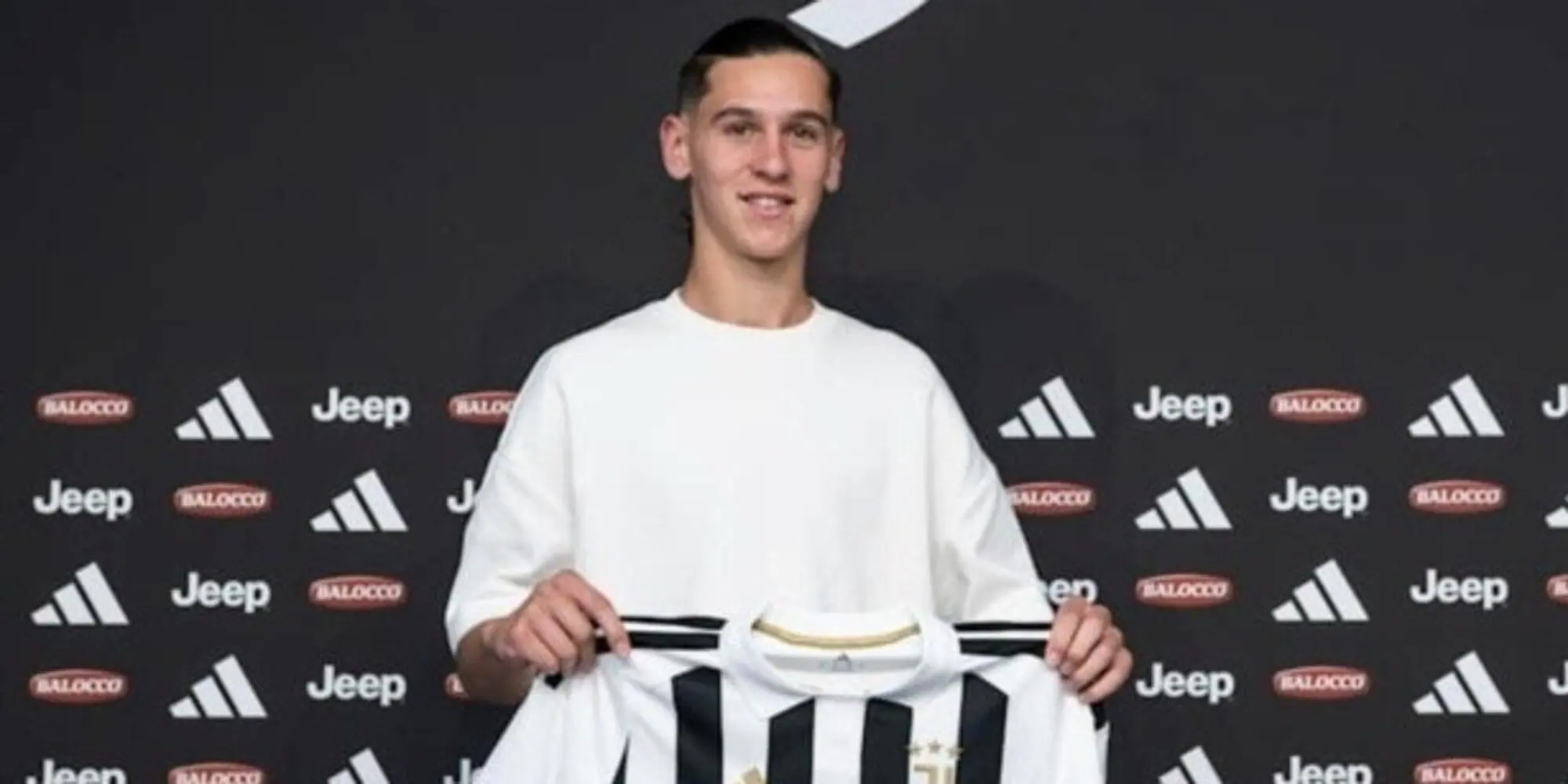 Young French defender Louis Reynaud during his signing event with Juventus.