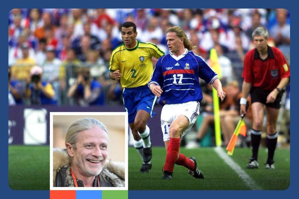 Emmanuel Petit celebrating France's victory at the 1998 World Cup