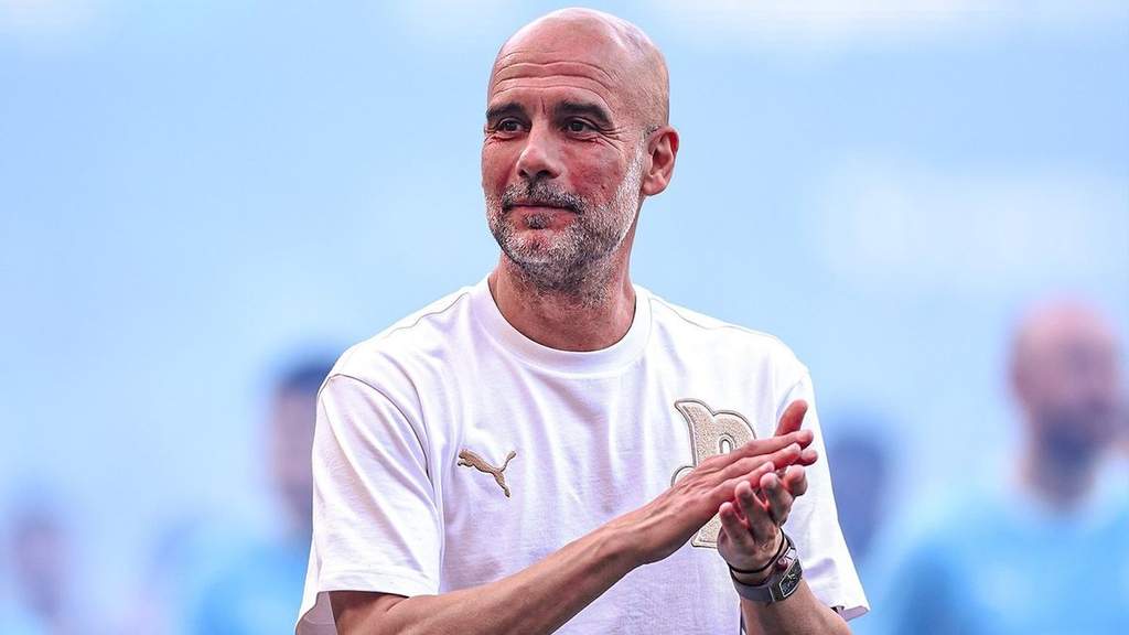 Pep Guardiola during talks to become the next head coach of the Italy national football team