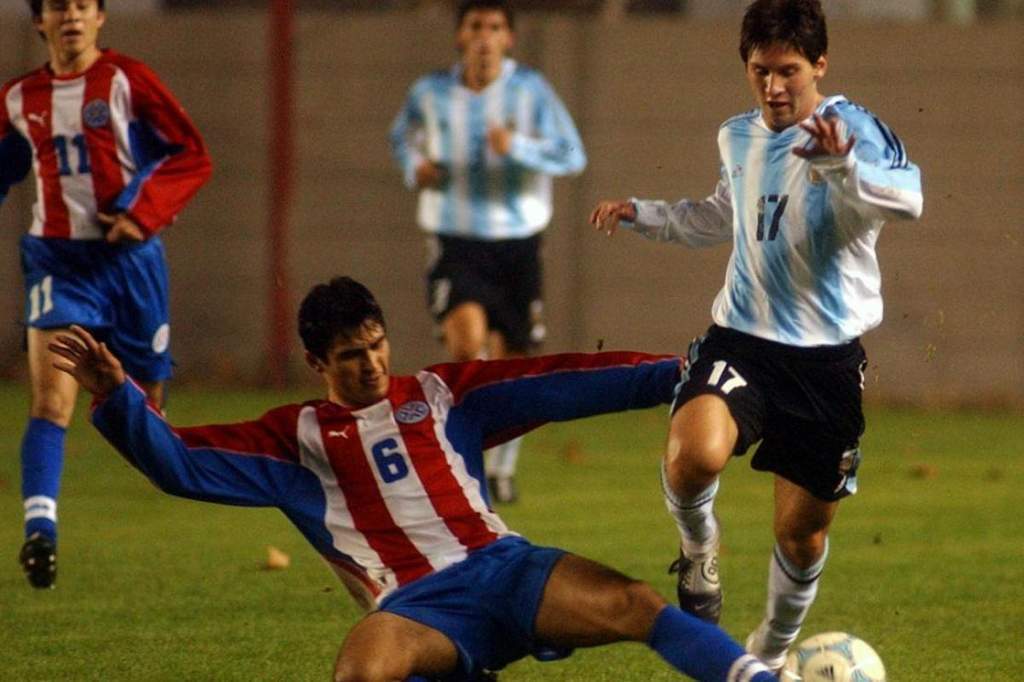 A young Lionel Messi during his formative years training with the Argentina national youth team