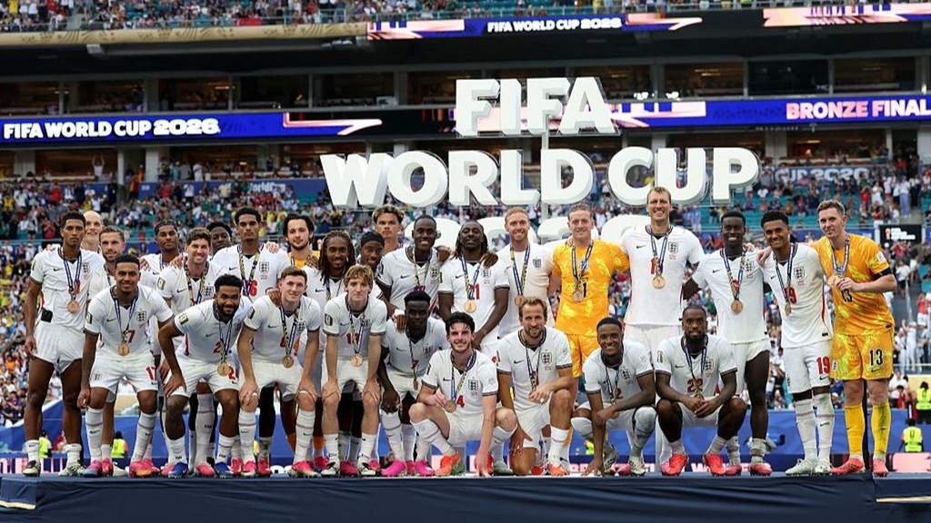 FIFA World Cup trophy on display after the final match